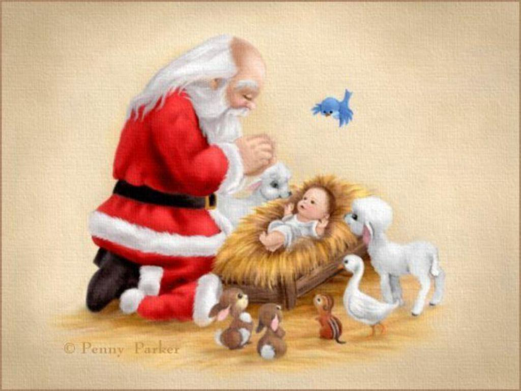 Santa celebrating Jesus